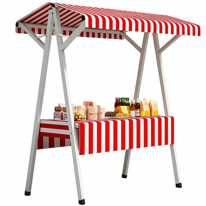 판마켓 철제 가판대 이동식 매대 노점 플리마켓 행사 부스 접이식, 레드, 1개