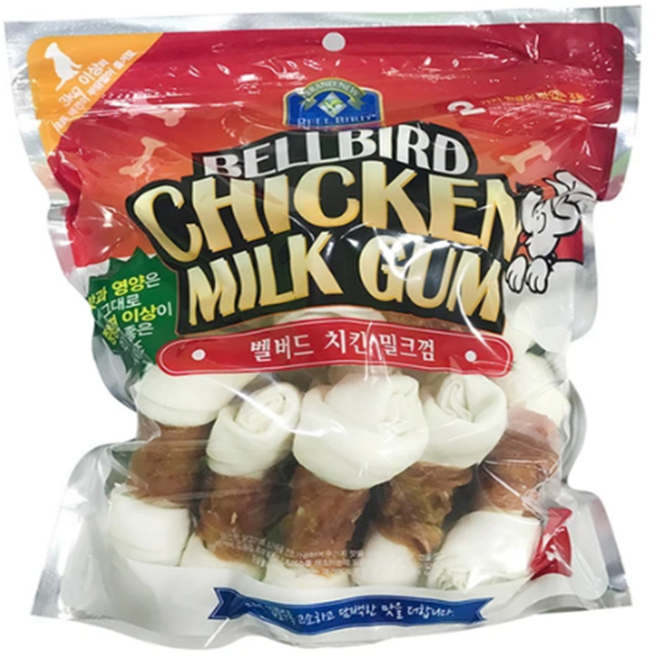 벨버드 강아지 치킨 밀크껌 미디움, 1개, 1kg, 혼합맛(치킨/우유)