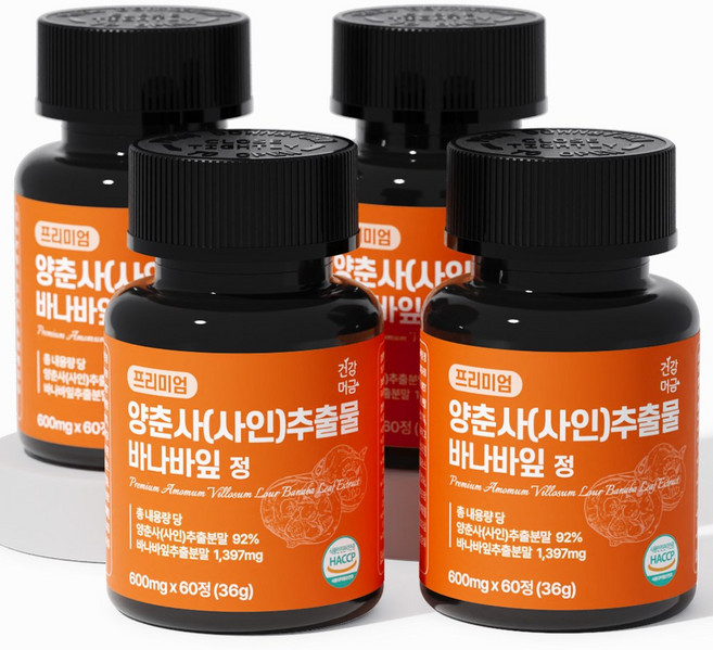 건강머금 양춘사 추출물 바나바잎 프리미엄 정, 4개, 60정