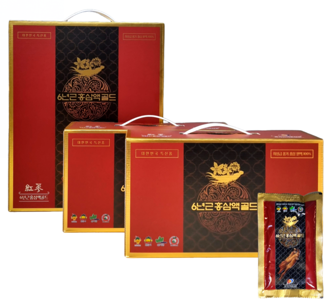 풍기홍삼액 골드 6년근 100% 진액 30포 60포 홍삼즙 달임액 선물세트, 80ml, 30개