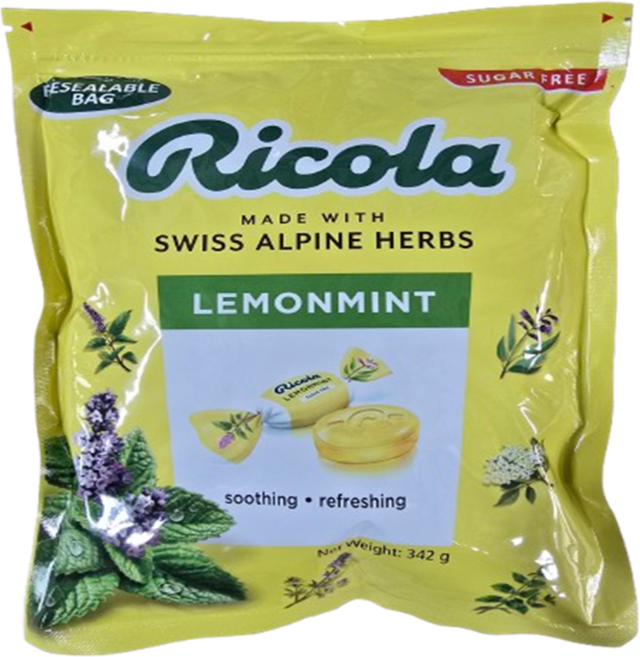 무설탕 스위스 허브캔디 리콜라 레몬민트, 342g, 1개