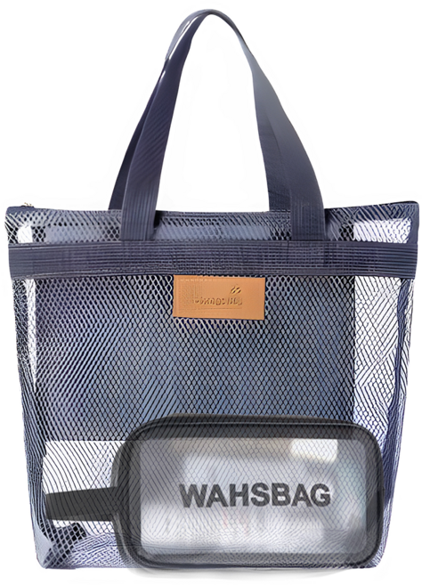 울이즈쿨 메쉬 목욕가방 + 방수 세면백 증정, 스카이블루, 1개