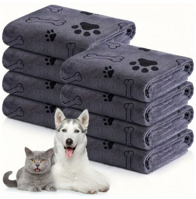 일상채움 강력 흡수 빠른 건조 반려동물 펫 극세사 목욕 타올, 1개, 그레이