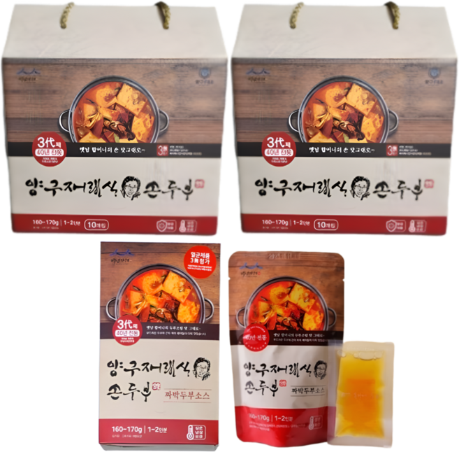 백년가게 40년전통 3대가마솥두부 들기름 두부조림 짜박두부 양념장 10개세트 선물용, 1.7kg, 2세트