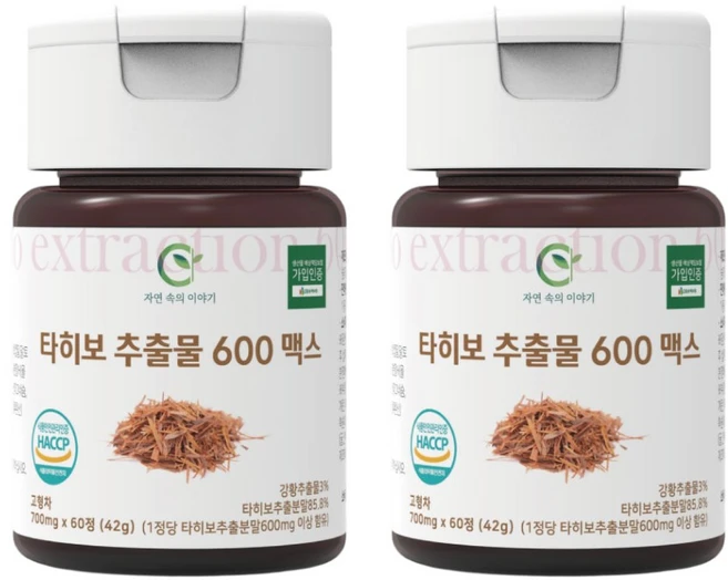 자연속의이야기 브라질 타히보 추출물 600 맥스 아마존, 60정, 2개 - 쿠팡