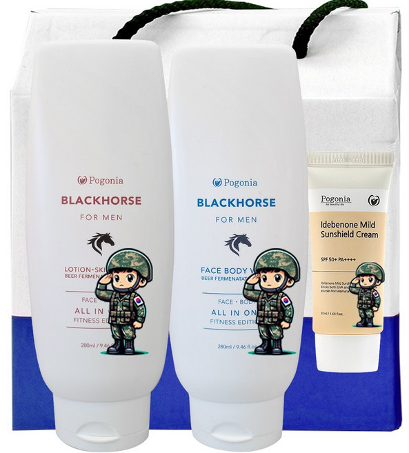 밀릭스 군대 올인원 세트 훈련소 군입대 준비물 [로션+바디워시+선크림 세트], 1개