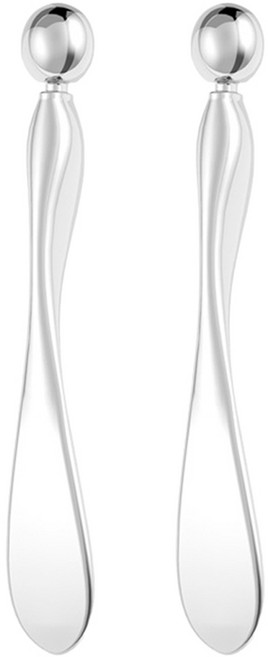 1+1 스파츌라 겸용 괄사 세트 눈마사지 화장품 스푼 일체형 얼굴 포인트 경락 스패츌러 주걱 크림 도구 스파출라 투웨이 기구 스페출러 지압 페이스 V라인 데일리 지압봉 롱 미용, R79143S(2개입, 1세트, 실버