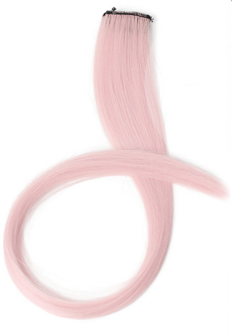 젤루나 야광 컬러 긴생머리 헤어 부분 브릿지 피스 붙임머리 가발 HB-27, 7 라이트핑크, 2개