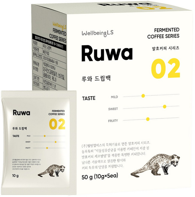 루와 발효커피 드립백커피, 50g, 5개입, 1박스