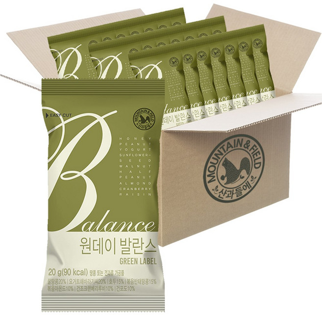 산과들에 원데이발란스그린 / 하루 한줌 견과 견과류, 20g, 50개