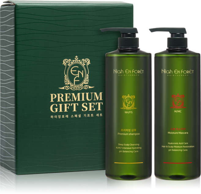 하이앙포레 스페셜 기프트 세트 프리미엄 샴푸 1000ml + 수분 마스카라 1000ml, 1세트