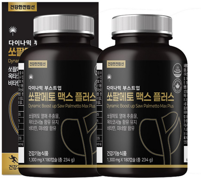 힐링포뮬라 다이나믹 쏘팔메토 맥스 플러스 옥타코사놀 6개월분, 2개, 180정