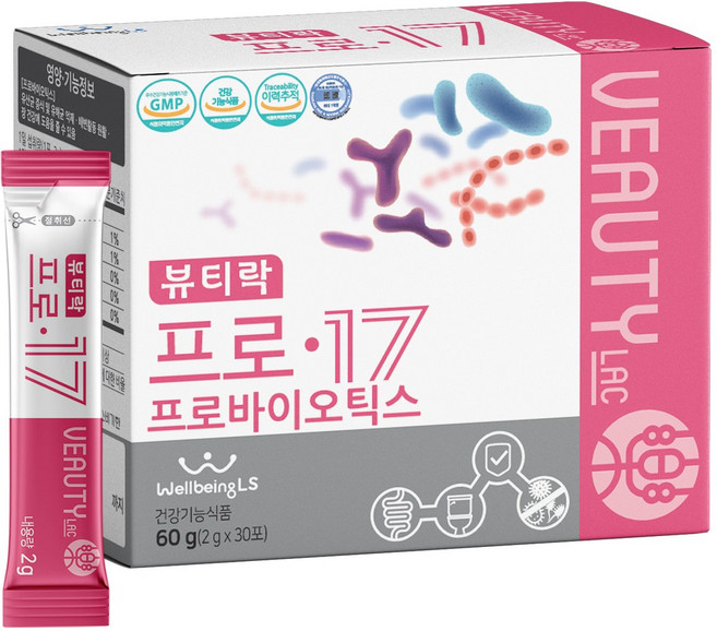 17종 프로바이오틱스 뷰티락 프로17 - 유산균생성물질 함유, 1박스, 60g