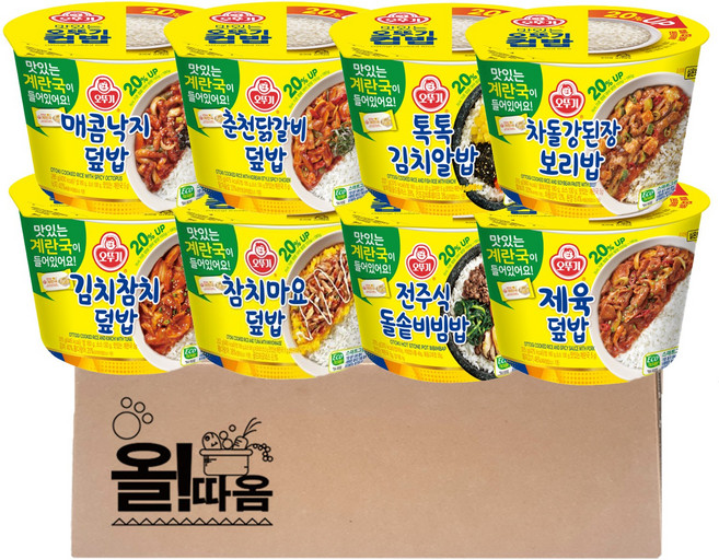 오뚜기 컵밥 8종 기획세트 1호(매콤낙지+제육+참치마요+김치알밥+김치참치+전주식돌솥+춘천닭갈비+강된장), 1개