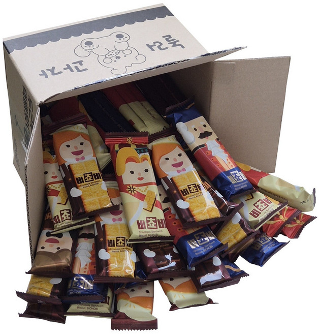 [모아무아] 오리온 비쵸비 초코 비스킷 대용량 개별포장, 50개, 25g