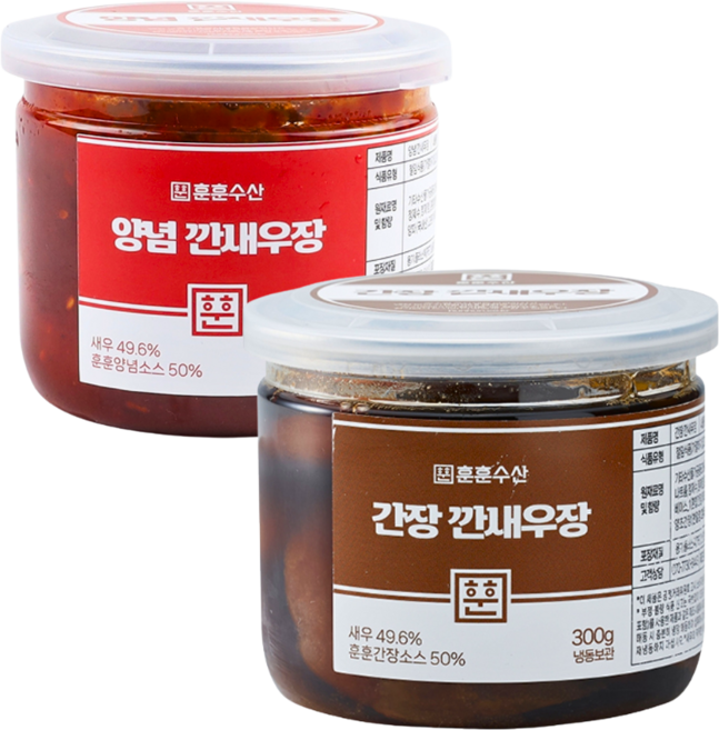훈훈수산 간장 깐새우장 300g+양념 깐새우장 300g, 300g, 1개