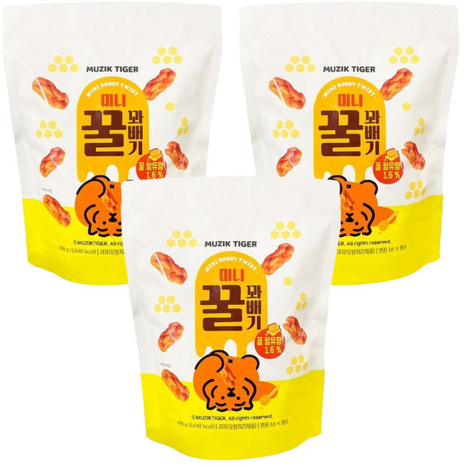 무직타이거 미니꿀꽈배기, 3개, 400g
