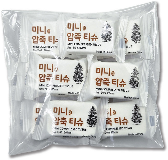 정인 미니 압축티슈 개별포장 휴대용 코인티슈, 1개, 10개입
