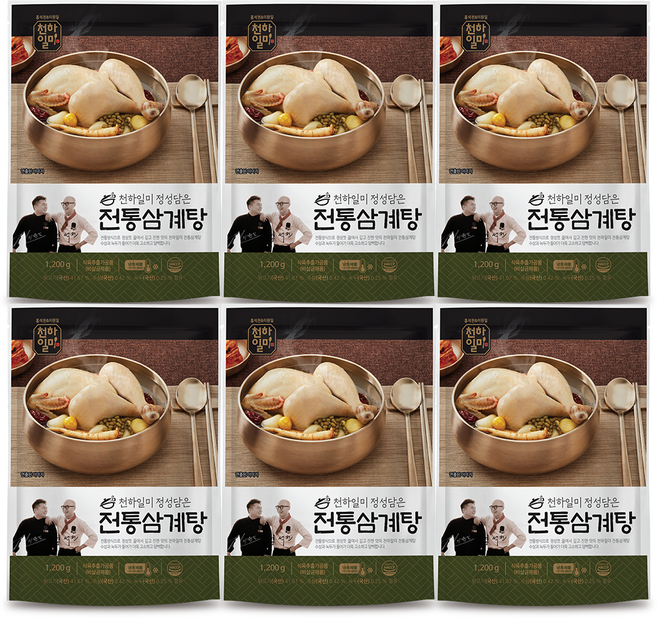 기타 천하일미 홍석천 이원일 전통 삼계탕 국내산 닭 사용, 1.2kg, 6개