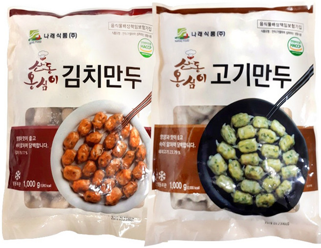 산동 1+1 옹심이 고기만두1kg+옹심이 김치만두1kg 만두, 1kg, 2개