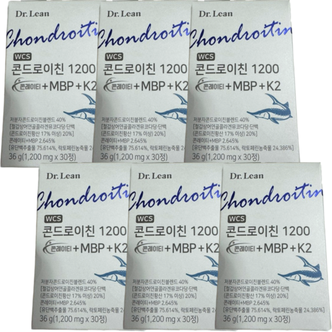닥터린 콘드로이친 1200 k2 철갑상어 유래 콘도로이친 6개 저분자 c6s 콘트로이친, 30정