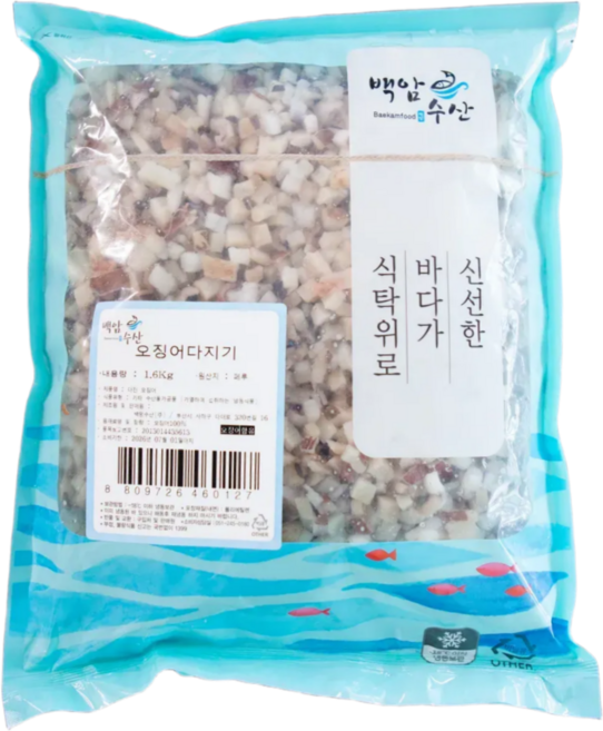 미다지 국밥용 볶음용 부침용 간편조리 업소용 대용량 오징어 다지기 9.6kg, 1박스