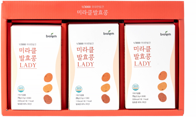 청국장가루 선물세트 미라클발효콩 레이디 스틱형 70포, 70개, 2.5g