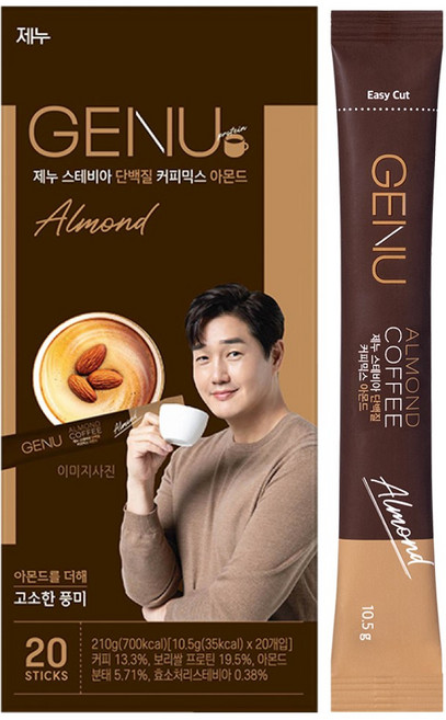 제누 노슈가 프로틴 스테비아 단백질 커피믹스 아몬드 헬스 사무실 10.5g 20개입 2개