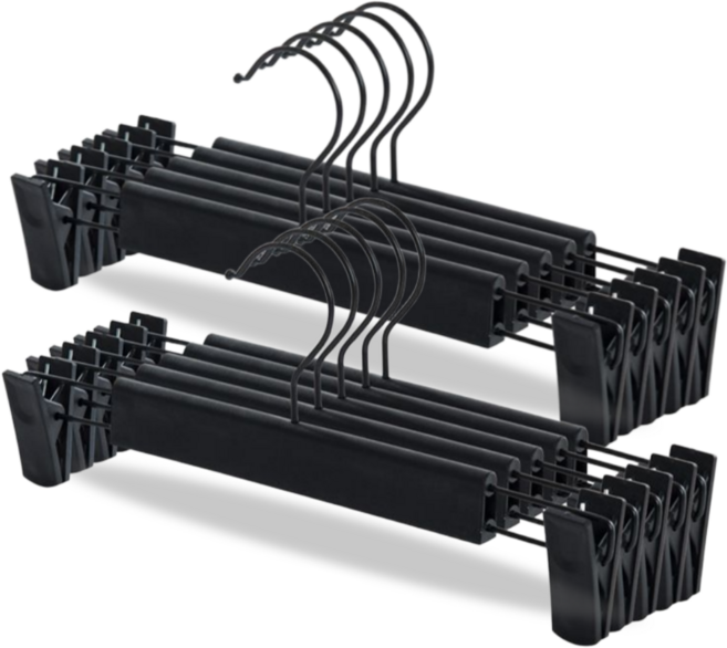 자국방지 논슬립 치마 바지걸이, 블랙, 10개