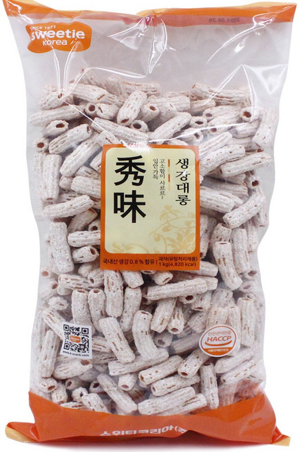 맛을그리다 생강대롱 4kg / 추억의 옛날과자 쌀대롱 술안주 간식 주전부리, 4개, 1kg