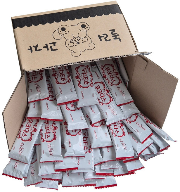 [놀러과자] 크라운 쿠크다스 화이트 대용량 개별포장, 100개, 8.5g