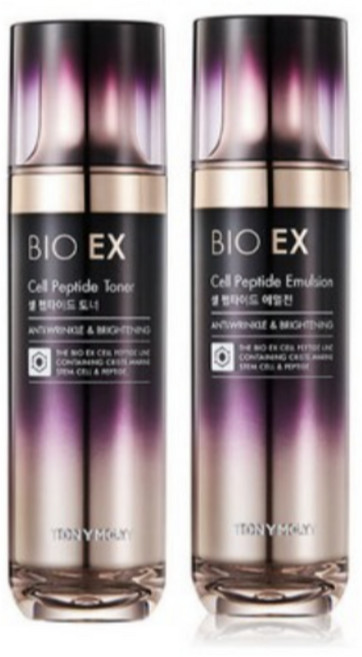 토니모리 바이오이엑스 셀 펩타이드 토너+에멀젼 "주름지고 탄력이 저하된 피부를 매끄럽고 탄력있게 케어", 1세트