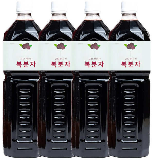 [미감미소] 1.5L x 4병 대용량 / 고창선운산 토박이가 만든 햇 복분자 엑기스 선물포장, 01. 복분자엑기스 1.5L 4병, 4개, 1개입
