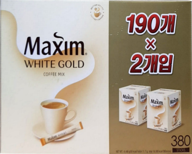 맥심 화이트골드 커피믹스, 11.7g, 190개입, 2개