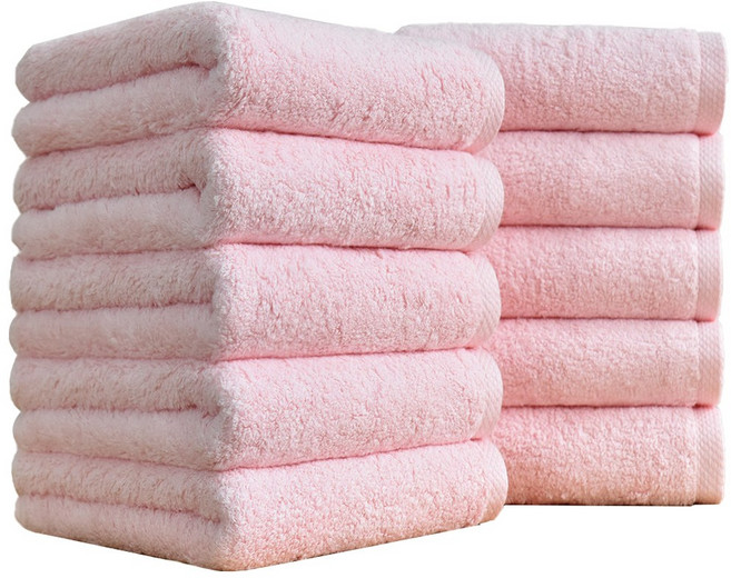 코튼앨리 호텔 수건 40수 200g 코마사 타올, 라이트 핑크, 10개