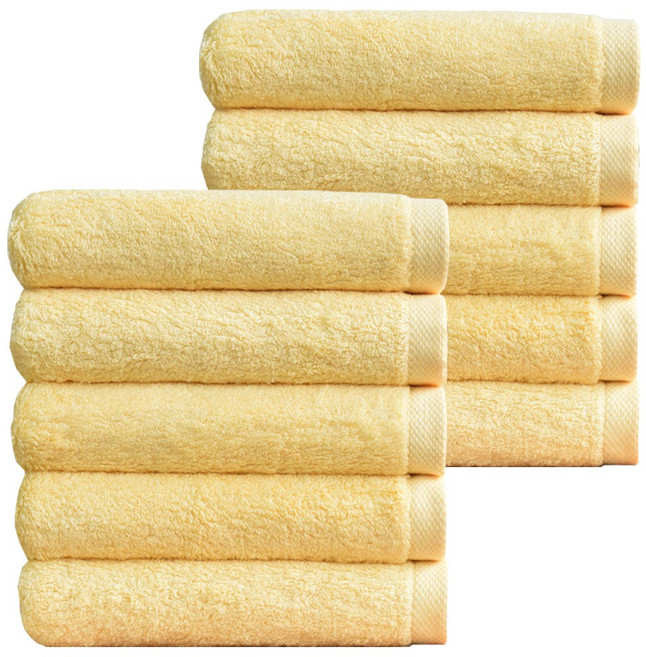 코튼앨리 호텔 수건 40수 200g 코마사 타올, 옐로우, 10개