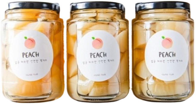 영덕에서 직접 재배한 백도/황도 복숭아병조림 3병 1세트, 백도, 1박스, 450g