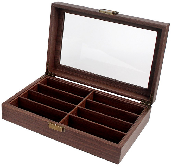 투데이리빙 프리미엄 8구 우드 안경 보관함 선글라스 정리 보관 케이스 썬그라스 악세사리 수납 정리함 거치대 진열대 수납함 안경집 정리대, 1개, R98742C(우드