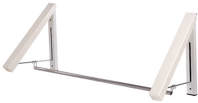 투데이리빙 벽걸이 접이식 미니 행거 세트 튼튼한 무타공 옷걸이 부착형 벽옷걸이 접착식 벽부착 벽행거 강력 벽고정 빨래 건조대 욕실 베란다, 1세트, R98787W(화이트