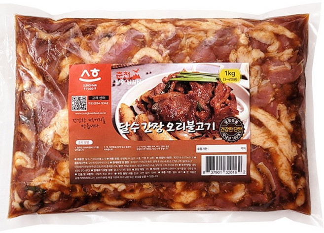 달수 간장오리불고기 1kg (냉장오리+수제양념) 주문당일제조발송, 1개