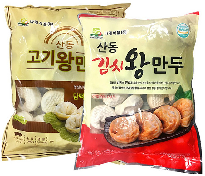 산동 고기왕만두1.4kg+김치왕만두1.4kg 만두 간식, 2개, 1.4kg