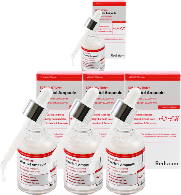 레드지움 비타치올 재생 앰플 여드름 붉은자국 세럼 3+1개 30ml, 4개