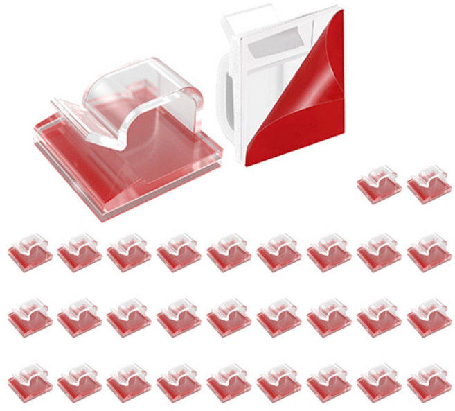 디오셀 케이블 선정리 클립, 30개, 투명