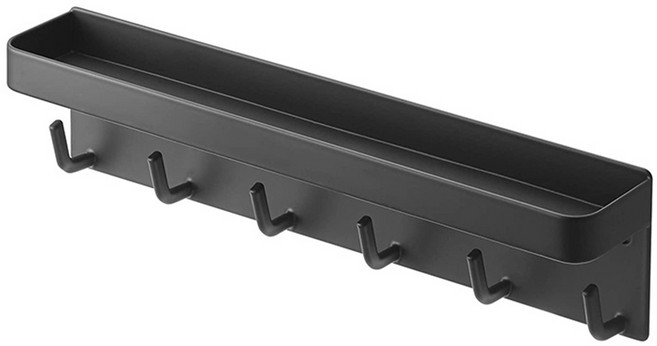 라이프스윗 자석 접착식 후크 선반 벽걸이 + 나사 세트, 블랙, 1세트