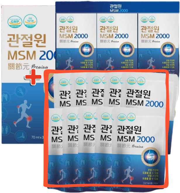 관절원 MSM 2000 관절영양제 연골 총40포, 40개, 70ml