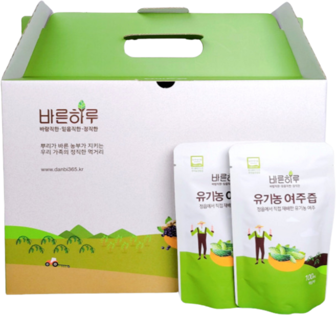 국내산 HACCP 유기농 바른하루여주즙 60포, 60개, 100ml