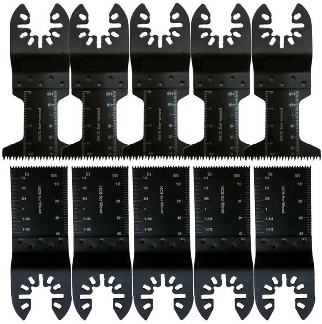 BIN 멀티커터날 44mm 긴톱날 강력 목재용 34mm 일반톱날, 10개, 본품(배터리없음)