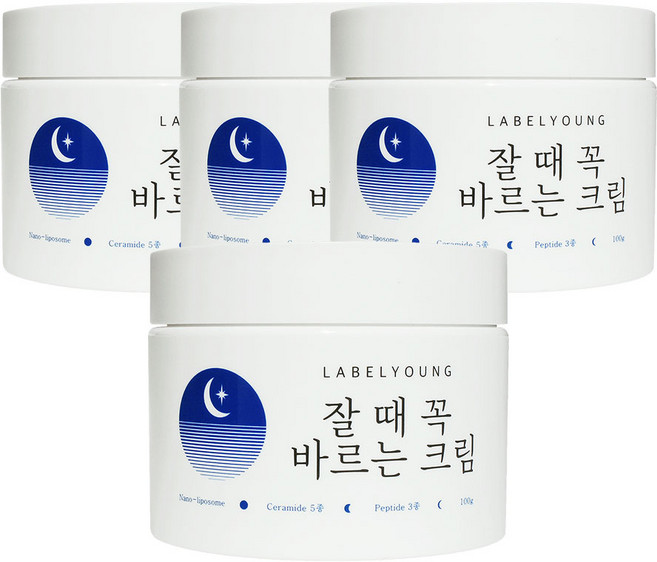 라벨영 쇼킹잘때꼭바르는크림, 100g, 4개