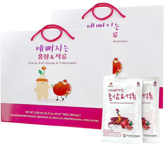 6년근 홍삼석류즙 여성석류즙, 1.5L, 2개