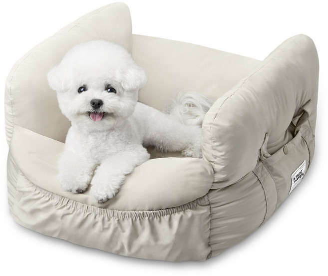 멍뭉스 강아지 더블범퍼 카시트, 베이지, 1개